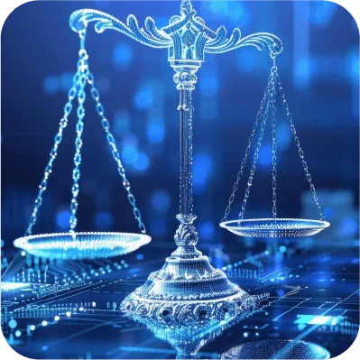 Solutions 13 A Scale Of Justice On A Blue Background