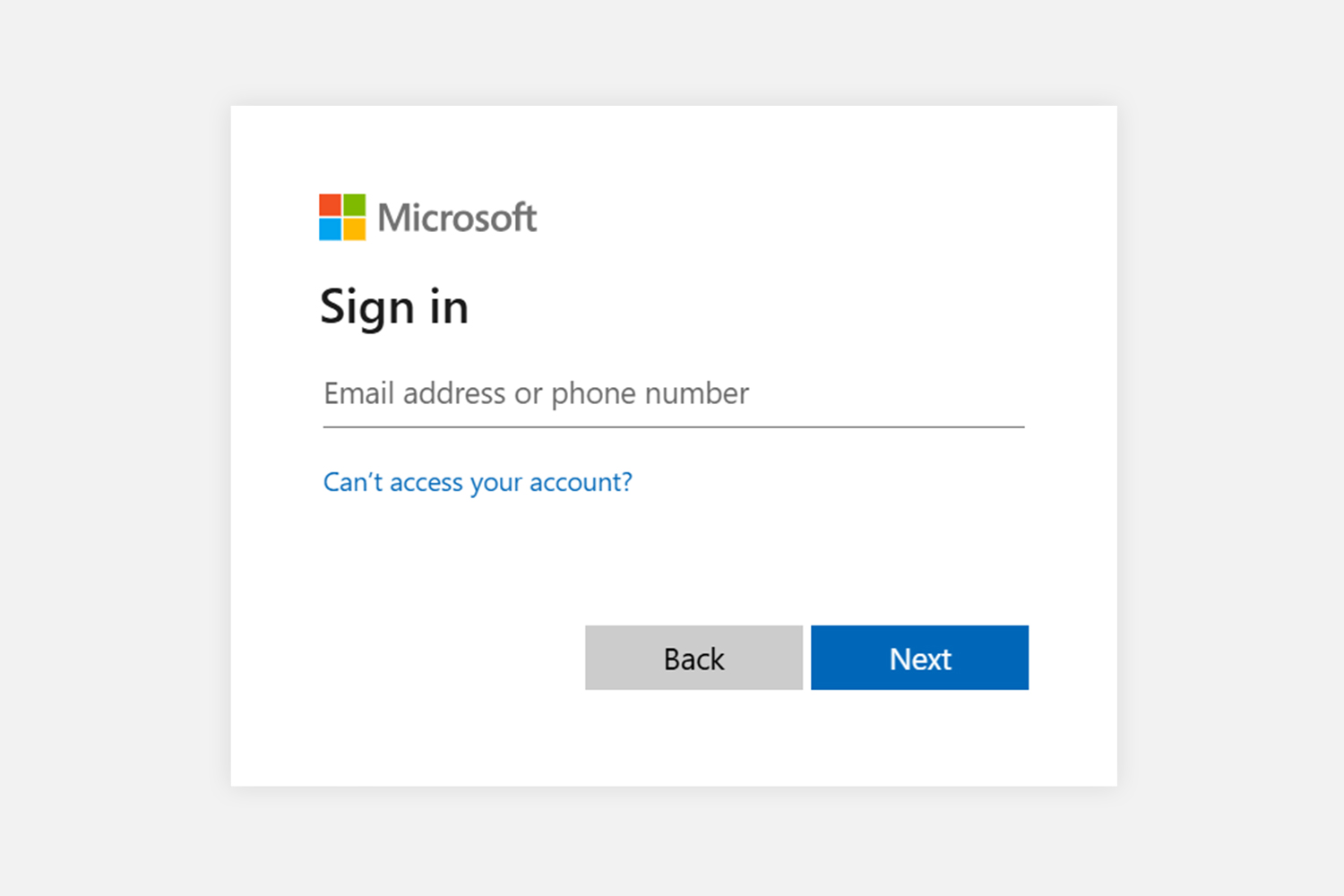 Página de inicio de sesión de Microsoft al utilizar el inicio de sesión único (SSO).