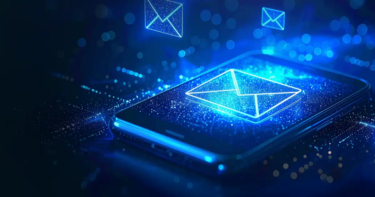 Email hologram on mobile device