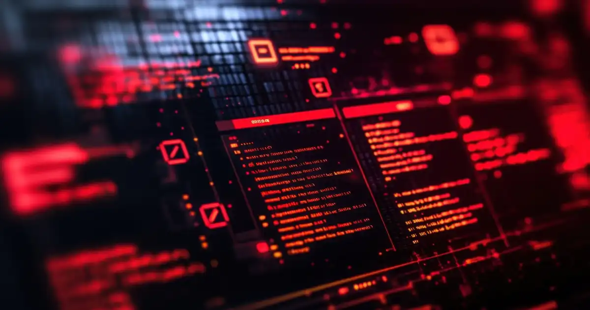 Red lines if code indicating a security breach