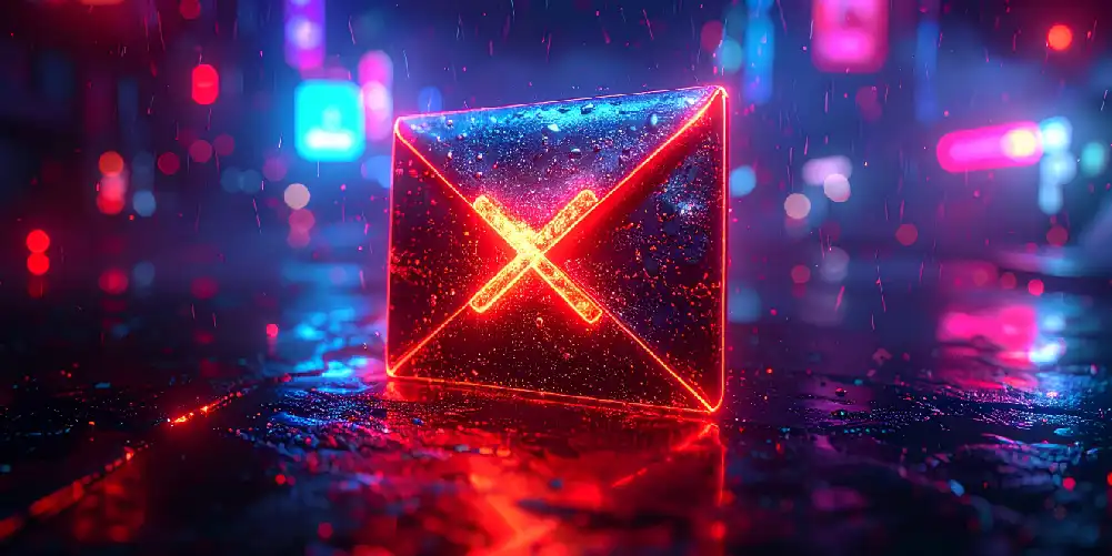 Smtp error 421: meaning and troubleshooting 1 Digital Email Envelope With A Red Cross On The Back In A Digital Environment