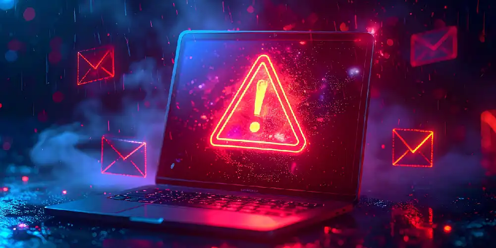 Smtp error 422: meaning, causes, and fixes 1 Laptop With A Red Warning Sign On The Screen A Digital Environment