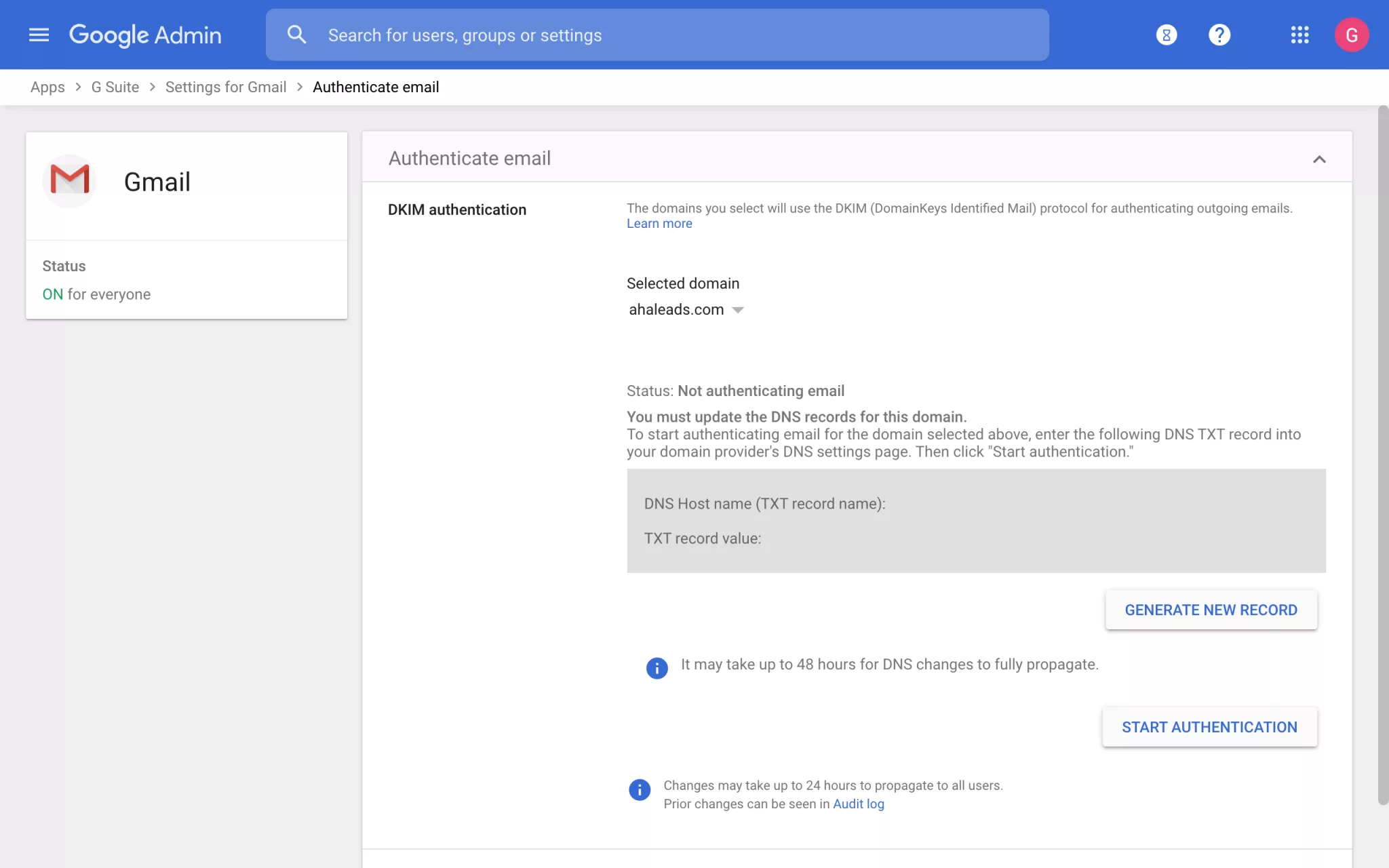 Captura de pantalla 5 de Google Workspace Dkim