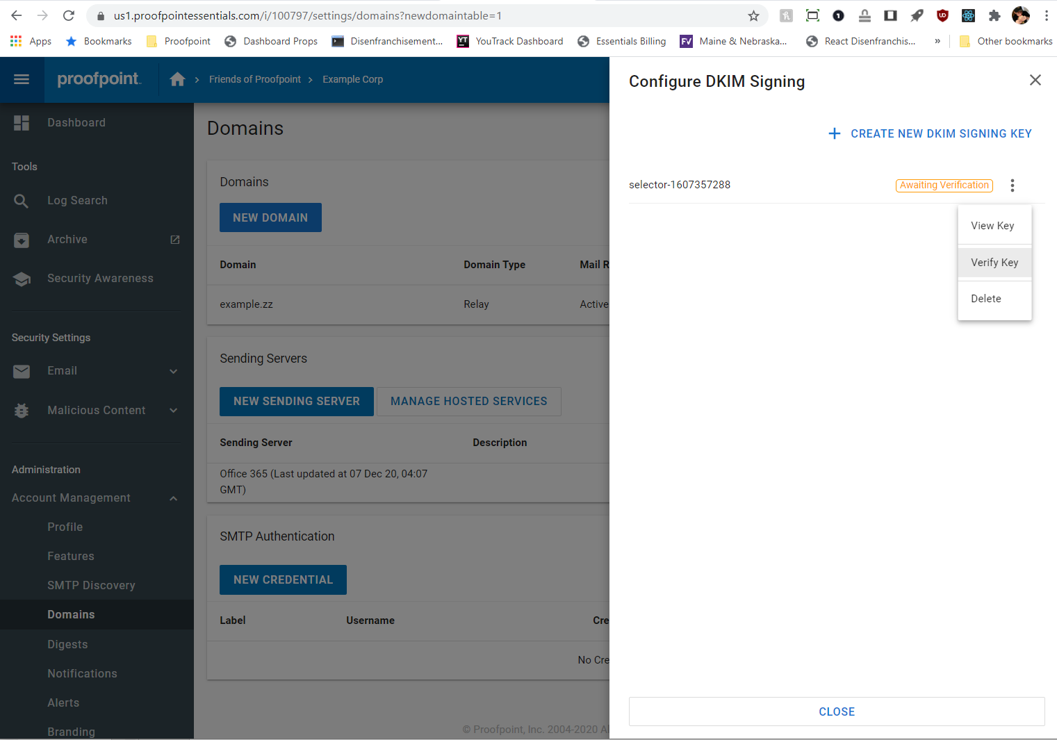 Implementation instructions: proofpoint essentials dkim setup 4 Proofpoint Dkim Screenshot 5