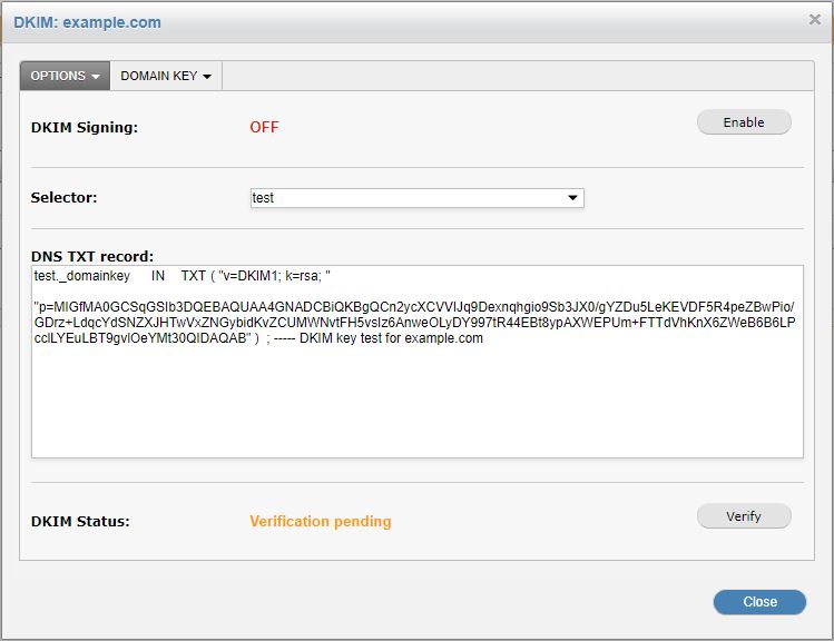 Spamtitan Dkim Captura de pantalla 4